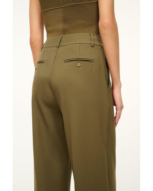 Staud Green Belt-Loop Casual Pants
