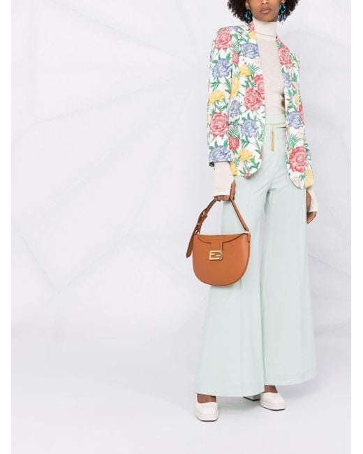 Ferragamo Multicolor Floral-Print Single-Breasted Blazer