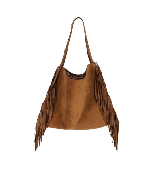 Christian Louboutin Brown Baggy Fringed Edge Tote Bag