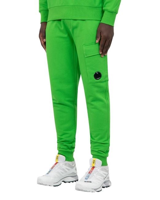 C P Company Green Elastic Waist Sweatpants for men