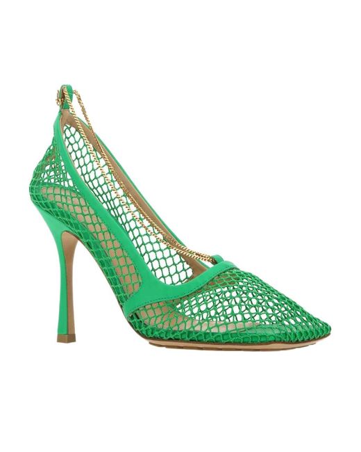 Bottega Veneta Green Stretch Leather Pump
