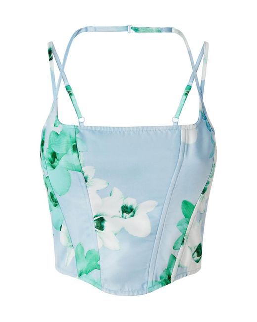 Pinko Blue Floral-Print Corset