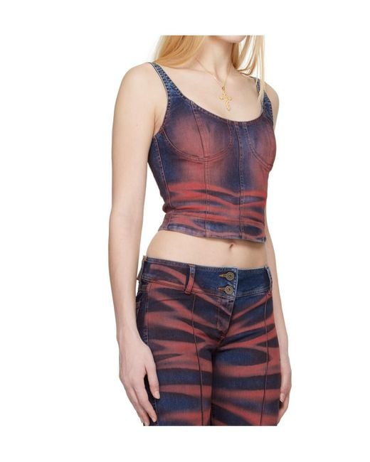 KNWLS Blue Harley Corset Top