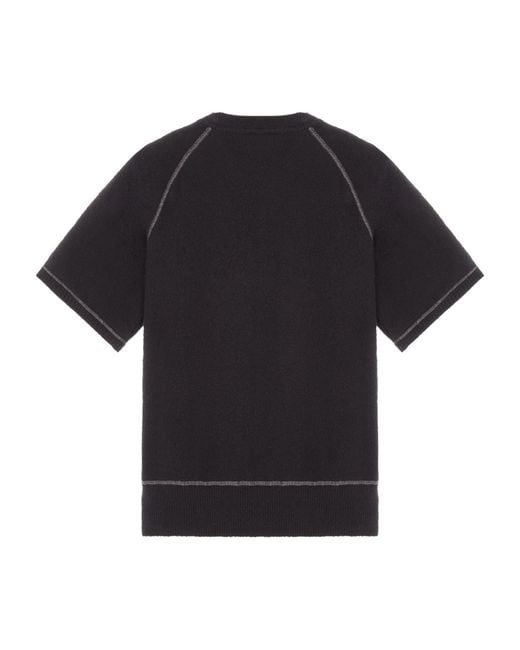 Stone Island Black Logo-Embroidered Short-Sleeve Jumper for men