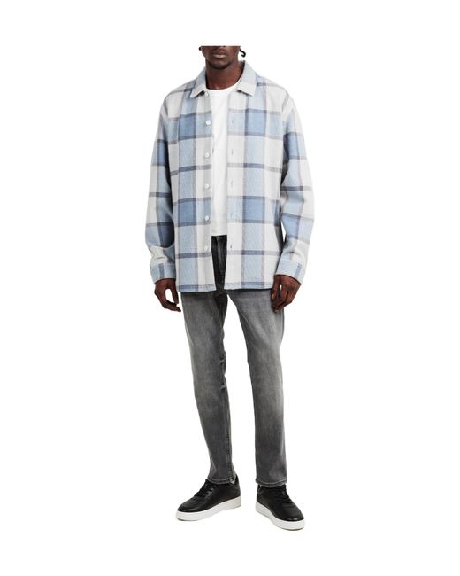Boss Blue Color-Blocked Plaid Jacket for men