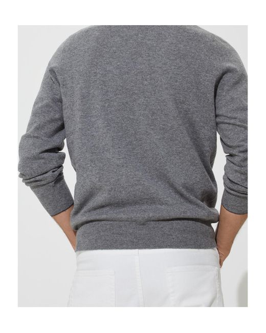 Brunello Cucinelli Gray Crewneck Knitted Jumper for men