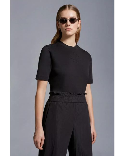 Moncler Black Embossed Logo T-Shirt