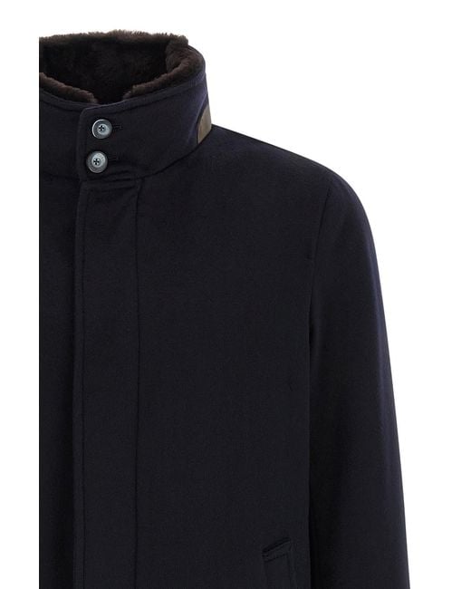 Herno Blue Long-Sleeved Straight-Hem Jacket for men