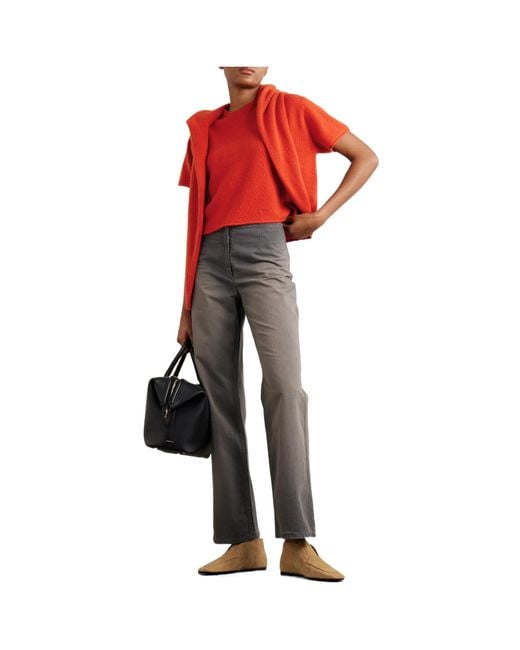 The Elder Statesman Red Solid-Color Short-Sleeved Top