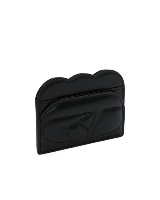 McQueen Black Logo Embroidered Quilted Card Holder