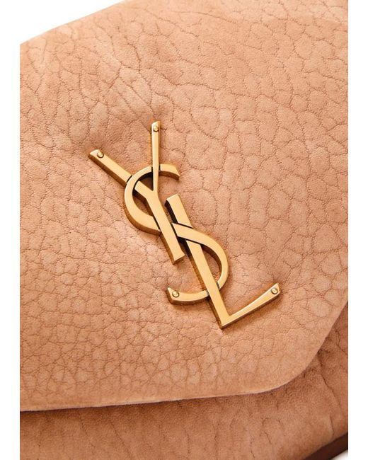 Saint Laurent Natural Calypso Small Padded Suede Shoulder Bag