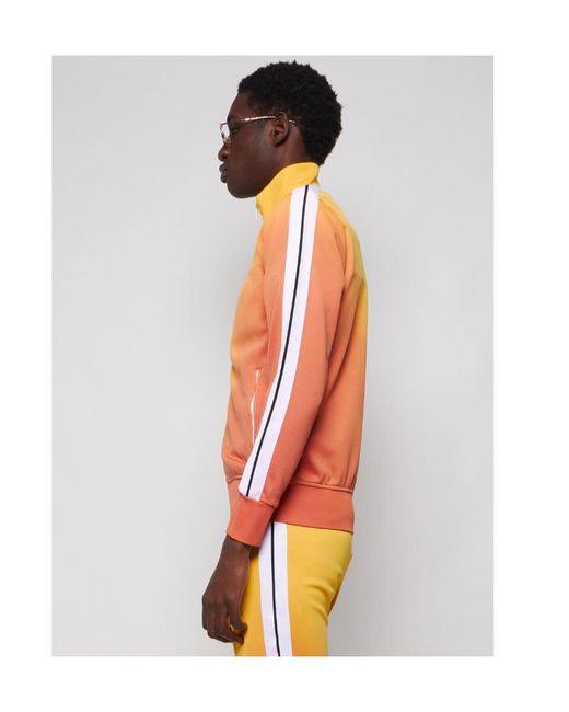 Palm Angels Orange Leaf Embroidered Degrade Track Jacket for men