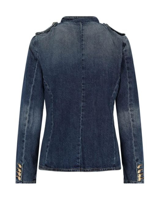 Nili Lotan Blue Button Long Sleeve Denim Jacket