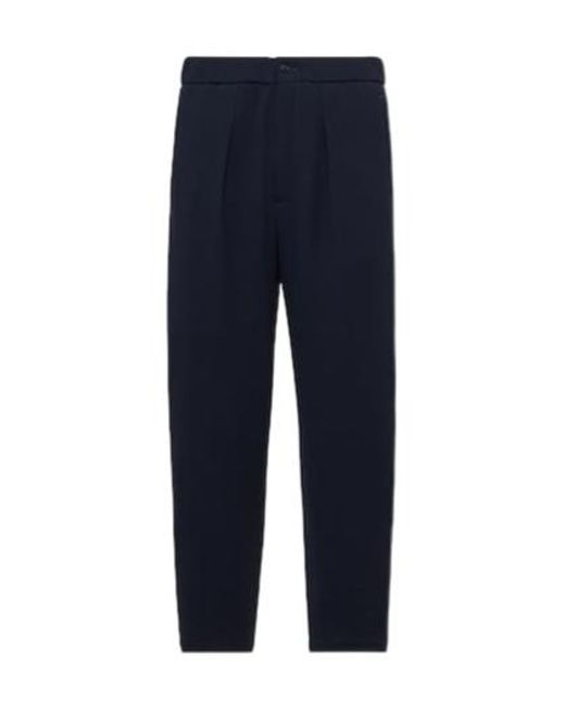 Giorgio Armani Blue Wool-Blend Straight Pants for men