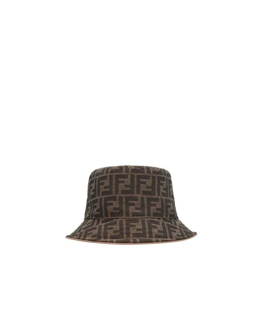 Fendi Brown Ff Jacquard Bucket Hat