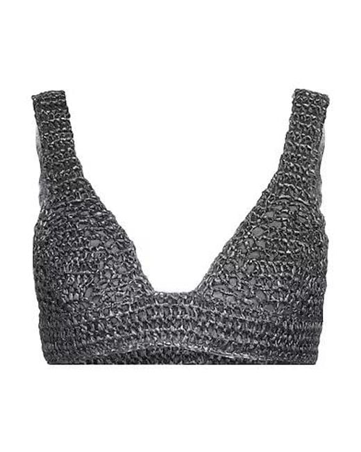 Brunello Cucinelli Gray Knit Triangle Cup Bra