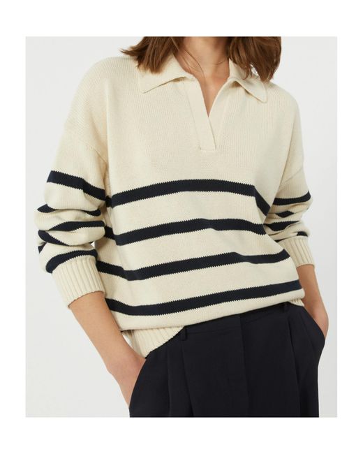 Weekend by Maxmara White Wkdpanfilo Striped Knitted Polo Top