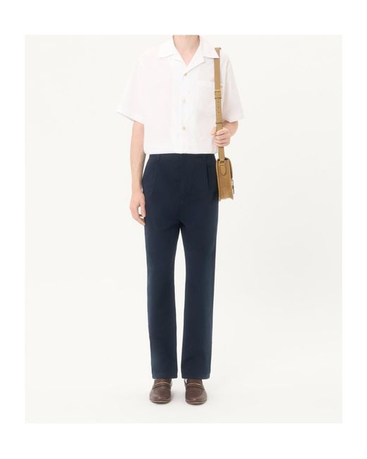 Valentino Blue Pleated Straight Leg Pants for men