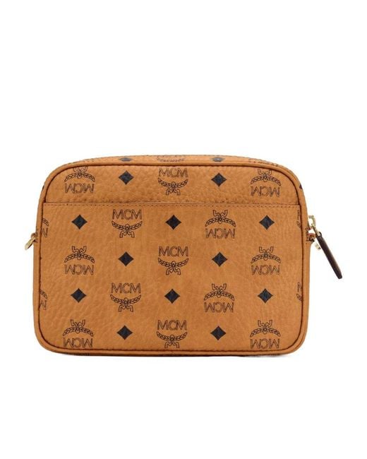 MCM Brown Logo-Print Cross Body Bag for men