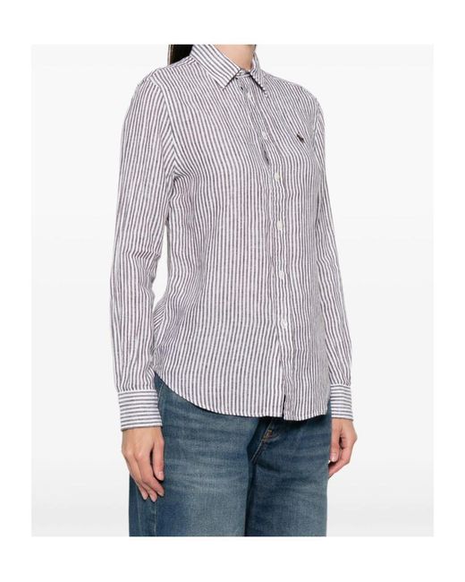 Polo Ralph Lauren White Striped Linen Shirt