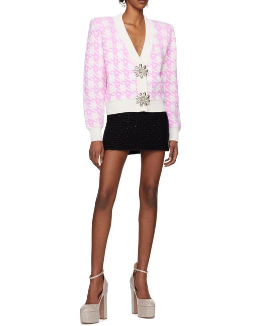 Area Pink Mussel Flower V-Neck Cardigan