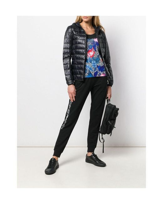 EA7 Black Hooded Down Jacket