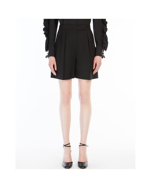 Max Mara Black Jessica Pleat Detailed Shorts
