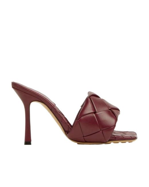 Bottega Veneta Brown Lido Intrecciato Mule Sandals