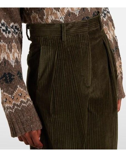 Altuzarra Black Dash Cotton Corduroy Barrel-Leg Pants