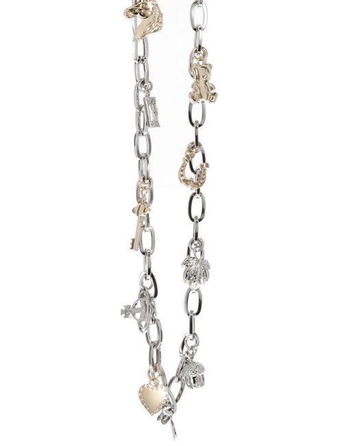 Vivienne Westwood White Charm Embellished Chain Belt