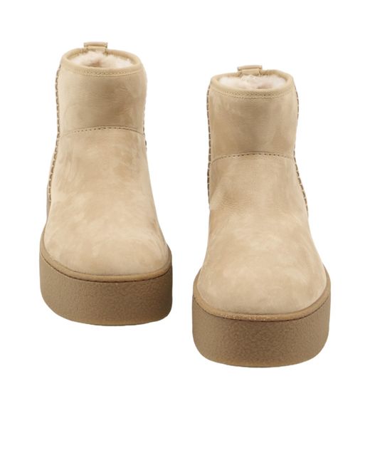Hogan Natural Suede Shearling Boots