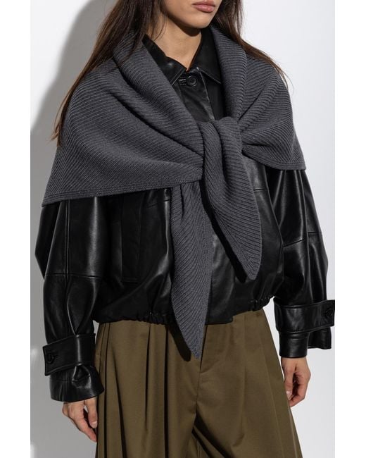 Max Mara Black Knitted Scarf