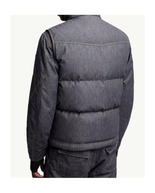 Moncler Blue Grenoble Krachan Down Denim Vest for men