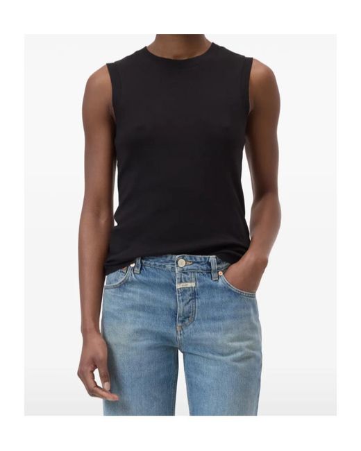 Closed Black Crew-Neck Sleeveless Top