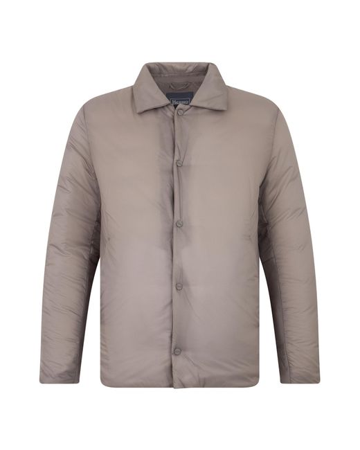 Herno Gray Laminar Collared Padded Coat for men