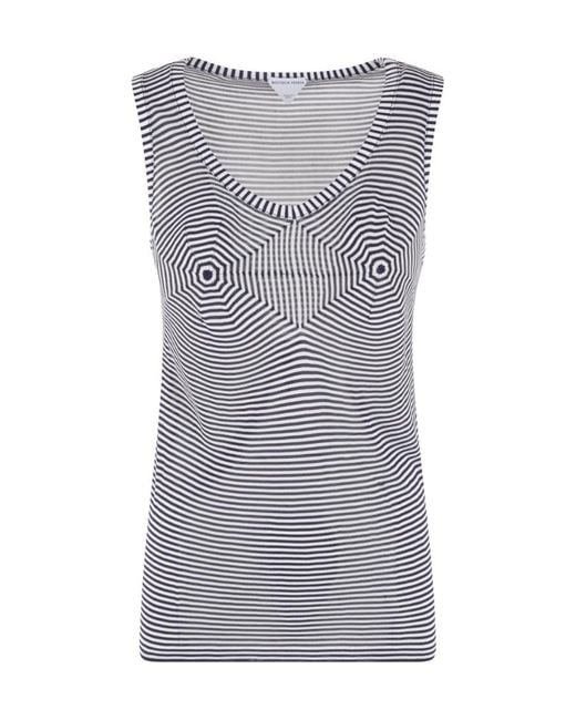 Bottega Veneta Gray Striped Sleeveless Top