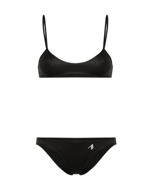 The Attico Black The Logo Printed Bikini Set