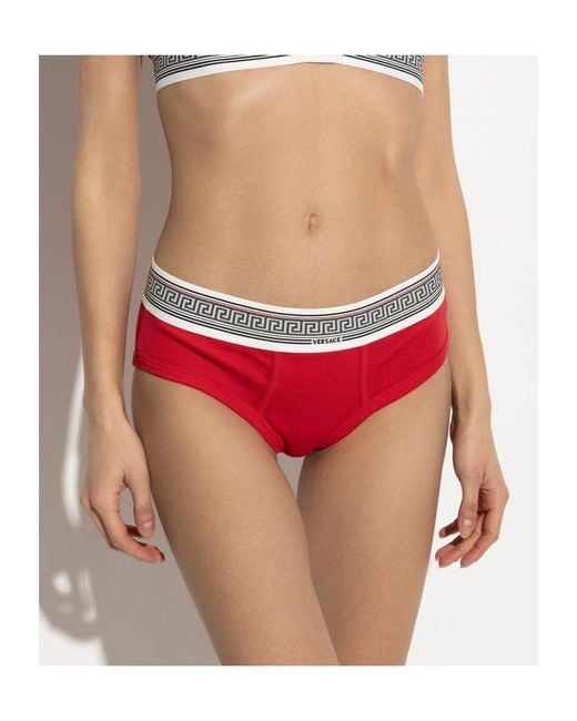 Versace Red Logo Waist Briefs