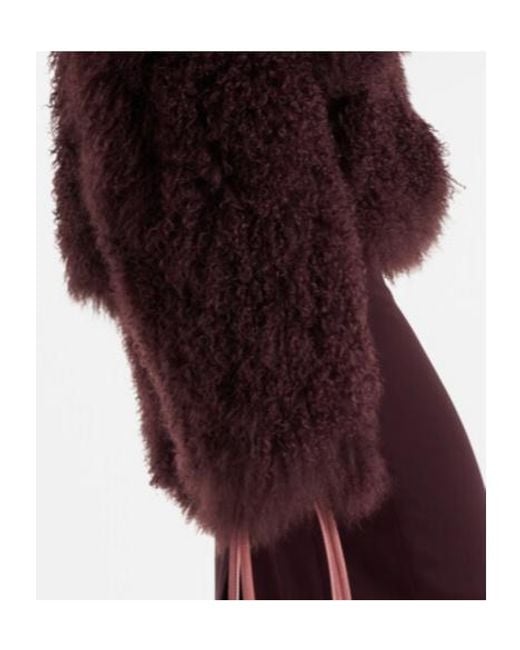 The Attico Purple Thick Lamb Wool Coat