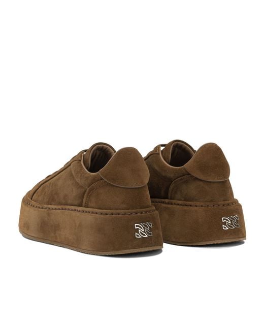 Casadei Brown Lace-Up Sneakers