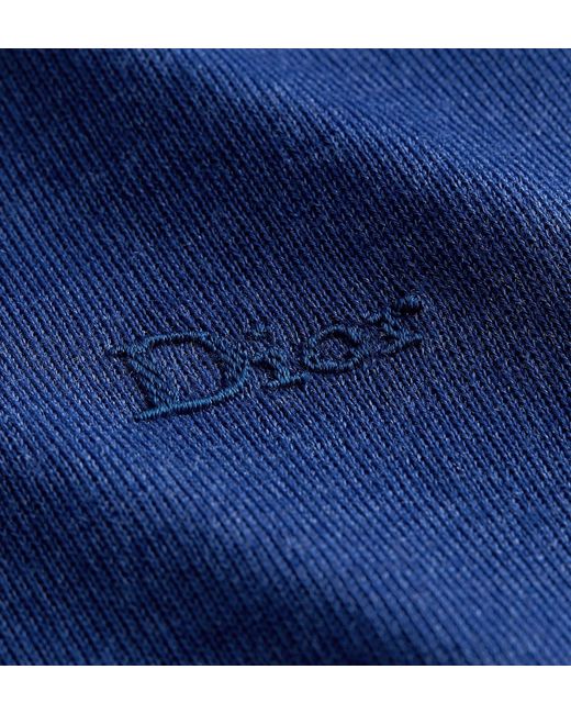 Dior Blue T-Shirt With Embroidery, Relaxed Fit for men