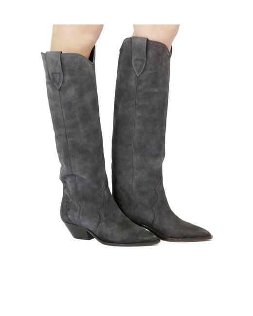 Isabel Marant Black Denvee Pointed-Toe Knee-Length Boots