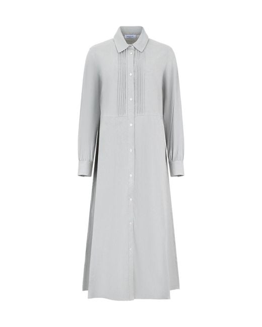 Fabiana Filippi Gray Long Sleeve Shirt Dress