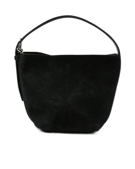 Totême Black Letter-Detail Shoulder Bag