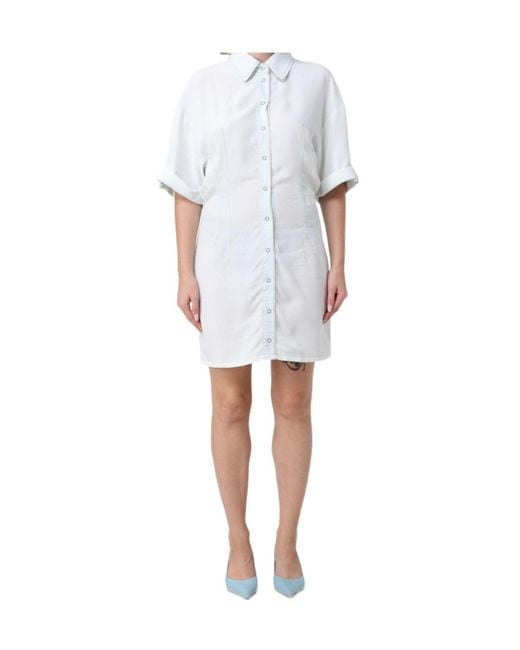 Patrizia Pepe White Button-Front Shirt Dress
