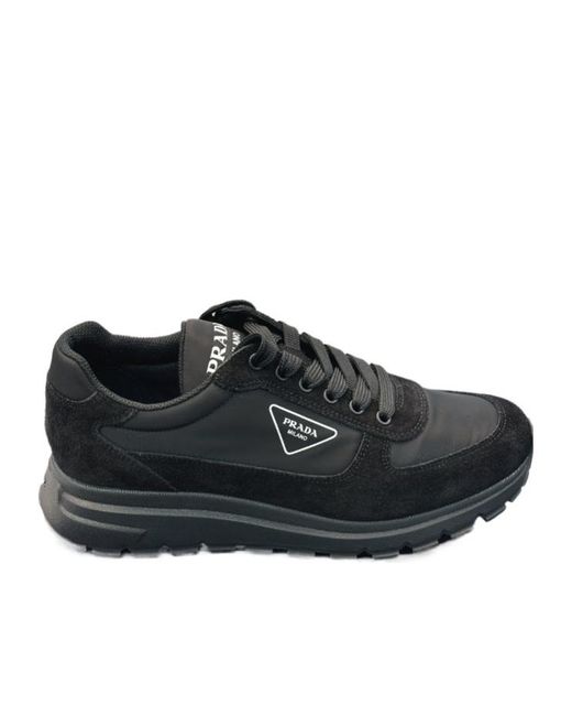Prada Black Round-Toe Sneakers for men