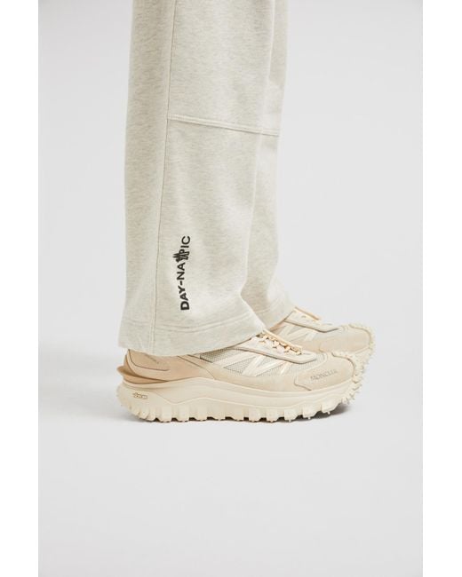 Moncler Gray Embossed Logo Cotton Track Pants for men