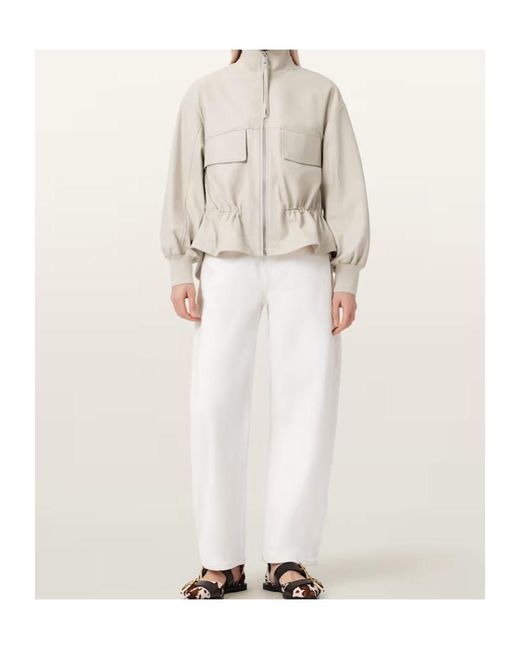AllSaints Natural Flor Leather Jacket