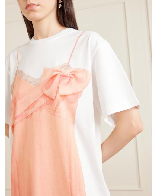 Simone Rocha Pink Printed Crew Neck T-Shirt