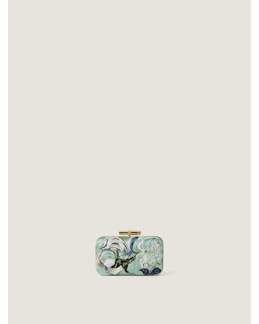 Givenchy Green Pout Evening Clutch With Floral Embroideries